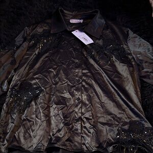 Black Satin Women's Blazer